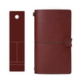 thumbnail image 2 of Cuaderno de cuero A6, soporte para teléfono de estilo Vintage, diario con cuerda, hebilla de cobre, material escolar y de oficina, libro para Suministros de escritura y corrección Vino tinto, 2 of 6