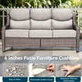 thumbnail image 6 of Unnifurnzi Outdoor Sofas All Weather Wicker Outdoor Couch with 6 Inch Thick Cushions Outdoor Furniture Couch for Porch Poolside Balcony-Brown/Beige, 6 of 7