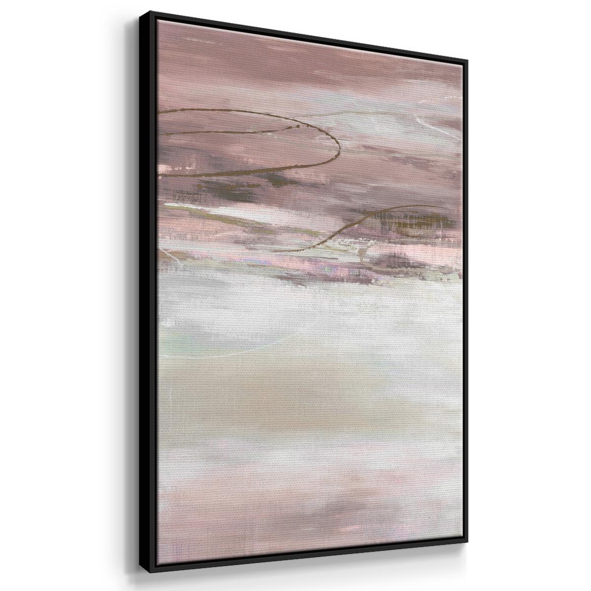 Geo Cache in Pale Framed Premium Gallery Wrapped Canvas - Ready to Hang - 17 x 25 - Black Floating Frame