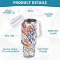thumbnail image 2 of Yayeee 30oz Stainless Steel Tumbler with Straw and Handle Double-Wall Insulated Travel Water Bottle, White Sea Plants, 2 of 8