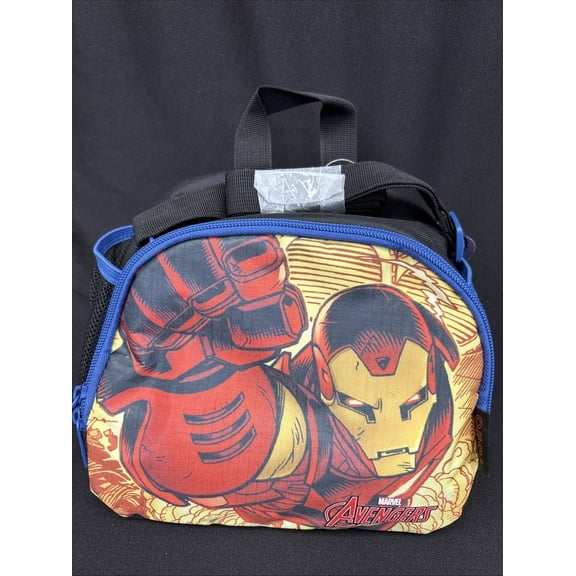 Marvel Iron Man Insulated Lunch Bag W/Sandwich & Beverage Containers