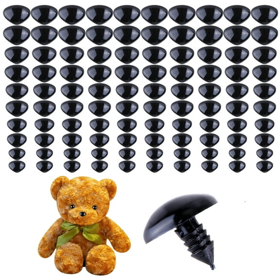 100pcs Plastic Doll Noses – Large Safety Nose for Plush Animals, DIY Crochet Dolls, Teddy Bears & Puppet Craft Supplies