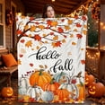 thumbnail image 5 of Lksixu Fall Throw Blanket, 51"x60" Maple Leaves & Pumpkin Print Flannel Fleece Shawl Blanket, Soft Cozy Lightweight Nap Blanket, Farmhouse Decorative Plush Blanket for Couch, Sofa, Bed, Travel, 5 of 7
