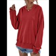 thumbnail image 1 of Sudadera de Larga para Mujer, Holgada, para Hacer Ejercicio, para Salir, Informal, con Capucha Rojo M, 1 of 10
