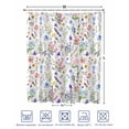 thumbnail image 4 of Split Shower Curtain for Transfer Bench, Botanical Flowers Fabric Shower Curtains for Bathroom, Watercolor Floral Plants Country Tub Sliding Transfer Bench Waterproof Bath Curtains 72"x84", 4 of 9