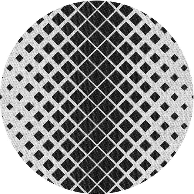 Ahgly Company Tapis Rond Lavable en Machine Intérieur Transitionnel Gris Brun, 5 Pieds Rond