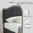 thumbnail image 6 of VECELO Set of 2 Twin Bed Frames, Modern Upholstered Platform Bed Frame with Flannel Fabric Adjustable Headboard, No Box Spring Needed, Dark Gray, 6 of 7