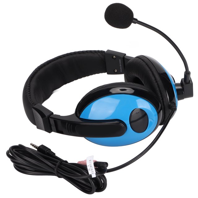 Auriculares electrónicos Enchufes multifuncionales Auriculares para juegos de voz con micrófono para computadoras Teléfono móvilNegro Azul