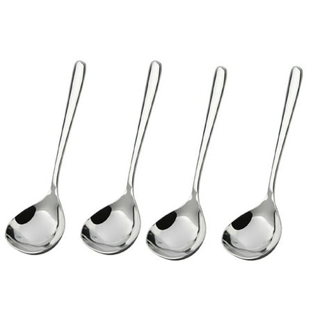 

Stainless Steel Mini Ladle 1/2/4pcs Sauce Gravy Spoon with Smooth Surface Polished Deep Serving Soup Spoon 7.9/6.7inch Silver 4 Pieces Small - 17cm