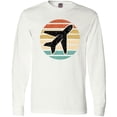 thumbnail image 3 of Inktastic Airplane Pilot Vintage Sunset Long Sleeve T-Shirt, 3 of 5