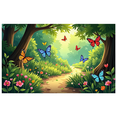 thumbnail image 2 of Lush Forest Themed Banner with Butterflies and Flowers Background Party Decorations Photography Props Backdrop for Garden Parties Outdoor Celebrations Family Gatherings and Event Decor, 2 of 7