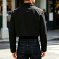 thumbnail image 4 of SONXAHE Mens Cropped Collared Jacket zip front long sleeve casual outer coat, 4 of 8
