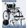thumbnail image 6 of YEBEI Folding Lightweight Transport Wheelchair Foldable Self-Propelled Wheelchair with Double-Brake Design for Adults Large Rear Wheel Support 230Lbs White, 6 of 10