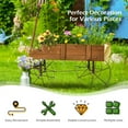 thumbnail image 4 of Gymax Garden Plant Planter Wooden Wagon Planter W/ Wheel Garden Yard Brown, 4 of 10