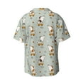 thumbnail image 6 of Lsque Dog Riding Skateboard print Men's Cuban Collar Short Sleeve Shirt Summer Beachwear Casual Button Down Fashionable Vacation Leisure Shirt-3X-Large, 6 of 7