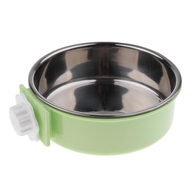 Comedero para mascotas Cuenco Dispensador de agua Jaula para alimentos Cuenco Ahorro de espacio 2 colores - Verde Yinane Alimentador de perro de mascota