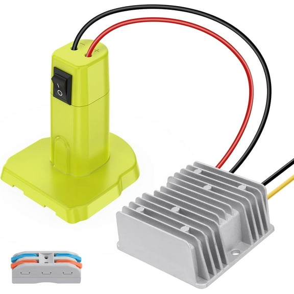 18V to 12V Step Down Converter Aadpter for Ryobi 18V Battery Voltage Converter DC Voltage Regulator 15A MAX 180W Automatic Buck Converter Power Wheels Aadpter with Switch for DIY RC Car Toys