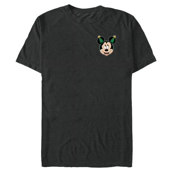 Disney Mickey Mouse Christmas Tree Headband Corner Art - Short Sleeve Blended T-Shirt for Adults - Customized-Dark Heather