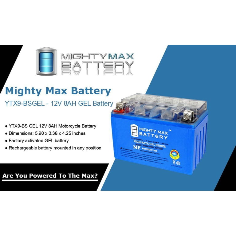 YTX9-BS GEL Battery for Suzuki ATV LTZ400 250 QuadSport 2003-2010