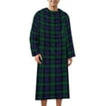 thumbnail image 2 of Blackwatch Tartan Modern Cute Blue And Green Plaid Bathrobe Plush Bathrobe Cozy Unisex Winter Bathrobe Warm Water Absorbent, 2 of 9