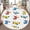 Color 2, variant on Washable Non Slip 3ft Round Rug, Watercolor cute airplanes helicopters airship balloon Circle Area Rugs with Tassels Carpet for Nursery Bedroom Living Room Playroom Tent rug Tent Castle