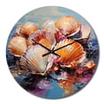 thumbnail image 2 of Designart "Expressionist Seashells composition I" Animals Oversized Wall Clock, 2 of 5