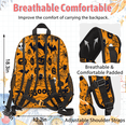 thumbnail image 4 of Herdesigns Halloween Pumpkin Bat Backpack with Lunch Box Lightweight Large Travel Work Laptop Backpacks Set Casual Daypacks, 4 of 8