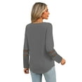 thumbnail image 6 of TEMOFON Long Sleeve Shirts for Women V Casual Tunic Tops Lightweight Pullover Lace Sleeve Fall Blouses Womens Clothes Sweatshirts T Shirts Tops, 6 of 8