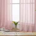 thumbnail image 4 of MKHILL 42x90 Blush Pink Crushed Sheer Curtains 2 Panels Set, 90 Inch Long Light Filtering Voile Drapes for Living Room Bedroom High Windows, Rod Pocket Window Panels, Each 42" W x 90" L, 4 of 12
