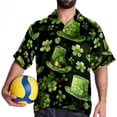 thumbnail image 4 of Saint Patrick's Day Men's Button Down Hawaiian Poplin Shirt Summer Beach Printed Casual Short Sleeve Unisex Shirts, 4 of 6