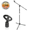 Pyle Foldable Tripod Microphone Stand - Universal Mic Mount and Height Adjustable from 37.5'' to 65.0'' Inch High w/Extending Telescoping Boom Arm Up to 28.0'' - Knob Tension Lock Mechanism PMKS3