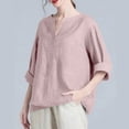 thumbnail image 5 of Linen Shirt for Women Breathable Tops Loose Crewneck Tops Womens Daily T Shirts Summer Shirts for Women 2026 Light Purple 5XL, 5 of 5