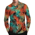 thumbnail image 7 of Yaoyar Long Sleeve Tropical Floral Print Shirt for Men, Button Down Collar Resort Top, Hawaiian Summer and Outdoor Party Wear, 7 of 7