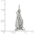 thumbnail image 2 of 925 Sterling Silver Polished Oxidized Antiqued Penguin Charm 25x12mm Wide Pendant Necklace for Women, 2 of 2