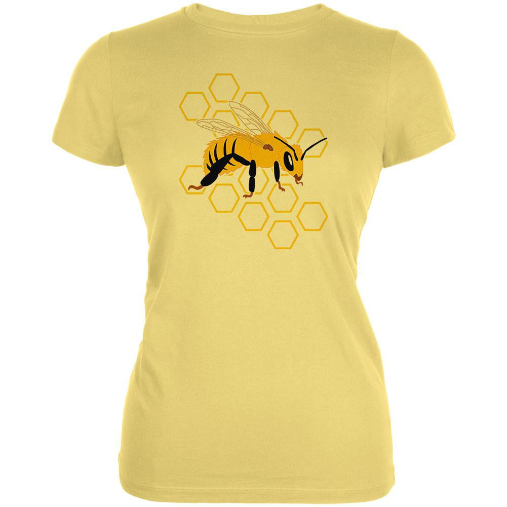 Old Glory - Honey Bee Honeycomb Outline Juniors Soft T Shirt - Walmart ...