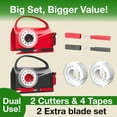 thumbnail image 5 of Sentryse 2-Pack Wrapping Paper Cutter & Tape Dispenser Set with 4 Tape Refills, Dual-Use Gift Wrap Sliding Cutter Tool for Christmas, Birthday & Holiday Gift Wrapping, 5 of 7
