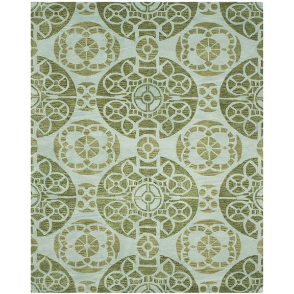 SAFAVIEH Wyndham Louise Medallion Area Rug, Turquoise/Green, 8'9" x 12'