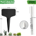 thumbnail image 2 of HOMEIORA Plant Labels Tags, 100Pcs T-Type Plant Markers Plastic Garden Labels Tags for Outdoor Garden Waterproof Plant Label Identification Stakes with Permanent Marking Pen, Black, 2 of 6