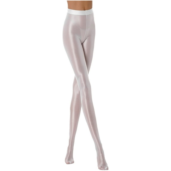 MSemis Womens Shiny Oil Footed Pantyhose Long Leggings Fitness Workout Sports Tights Yoga Pants