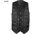 thumbnail image 5 of Defy Leather Motorbike Vest, Biker V-Neck Style Vest - Jacket with Inner Pockets, XL, 5 of 5