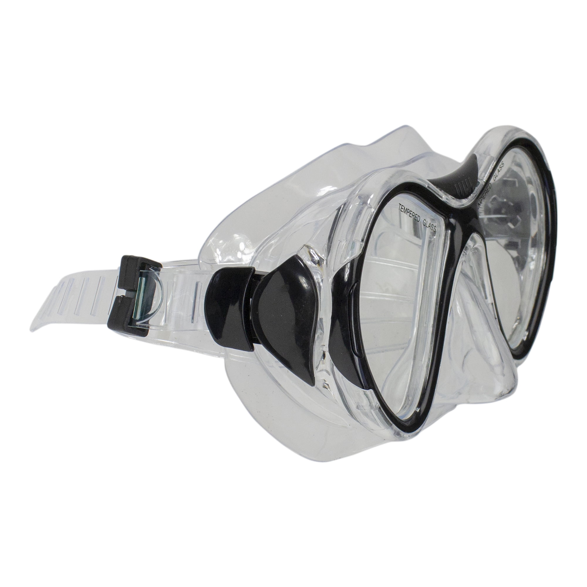 Black Red and Clear Zray Teen/Young Adult Scuba Mask and Snorkel Dive Set