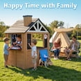 thumbnail image 5 of Sunnyfree Outdoor Playhouse for Kids, Wooden Playhouse with Doorbell, Phone, and Kitchen Toys, Ages 3 to 8, 5 of 11