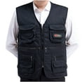 thumbnail image 3 of Handshe Men's Stylish Work Vest - Standing Collar, Multi - Pocket, Slim Fit for Outdoor Photography & Sports, 3 of 8