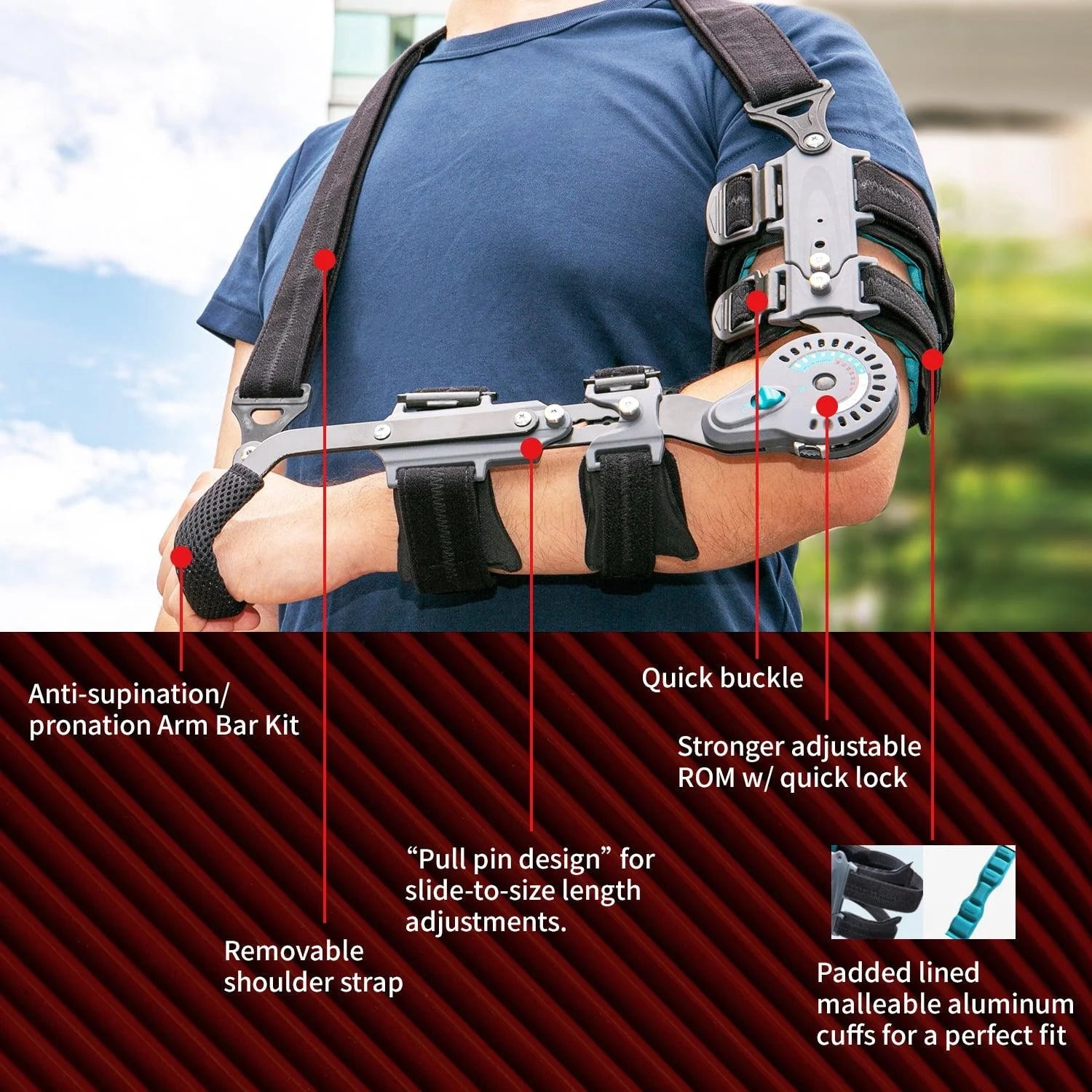 Zoyer Recovery+ Zero Gravity Post-OP Elbow Brace w/ Hand Grip