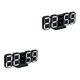 thumbnail image 4 of sweethay Reloj de pared LED 3D, reloj de Digital de diseño moderno, alarma, luz nocturna, reloj de pared Saat para decoración de sala de blanco 2piezas, 4 of 6