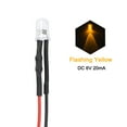 thumbnail image 2 of 10Pcs DC 6V 5mm Pre Wired LED Flashing Yellow Light Round Top Clear Lens, Light Emitting Diodes with Edge, 2 of 4