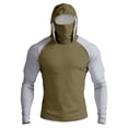 thumbnail image 2 of Trgacdwlo S-4XL Color Block Mens UPF 50+ Sun Protection Hoodie Raglan Long Sleeve Thumb Hole Men Rash Guard with Face Mask Mens Fishing Shirt, 2 of 10
