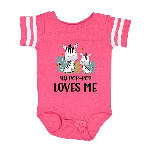 Inktastic Zebra My Pop-pop Loves Me Boys or Girls Baby Bodysuit