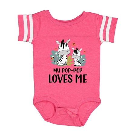 

Inktastic Zebra My Pop-pop Loves Me Gift Baby Boy or Baby Girl Bodysuit