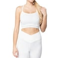 thumbnail image 3 of "Juniors Workout Cami Sports Fitness Cross Back Bra with No Pad (White, M)", 3 of 5